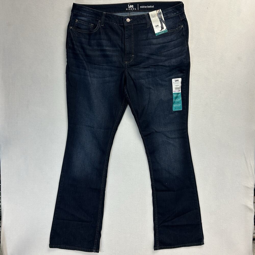 Lee Riders NEW Bootcut Jeans Women's Size 20 Long Plus Midrise Regular Fit NWT